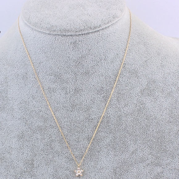 14k Gold Plated Flower Necklace - SALE! - Picture 3 of 5